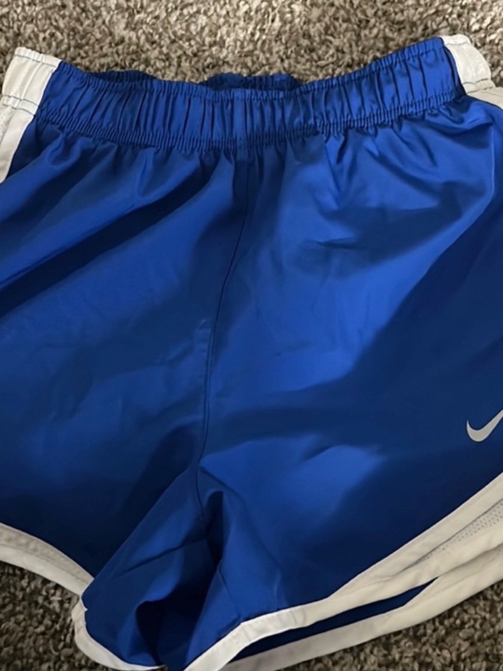 Nike Royal Blue Dri-FIT Athletic Shorts with White Swoosh
